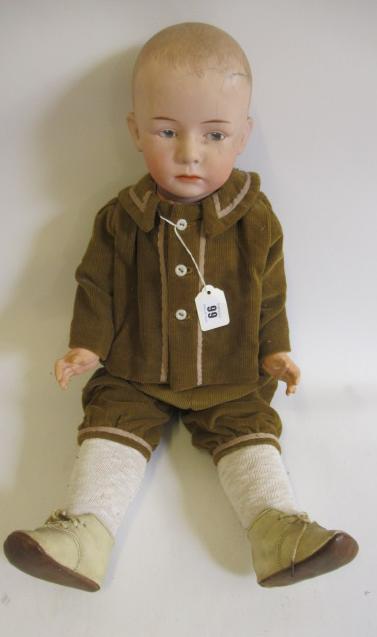 Two restored Heubach bisque socket head dolls Image