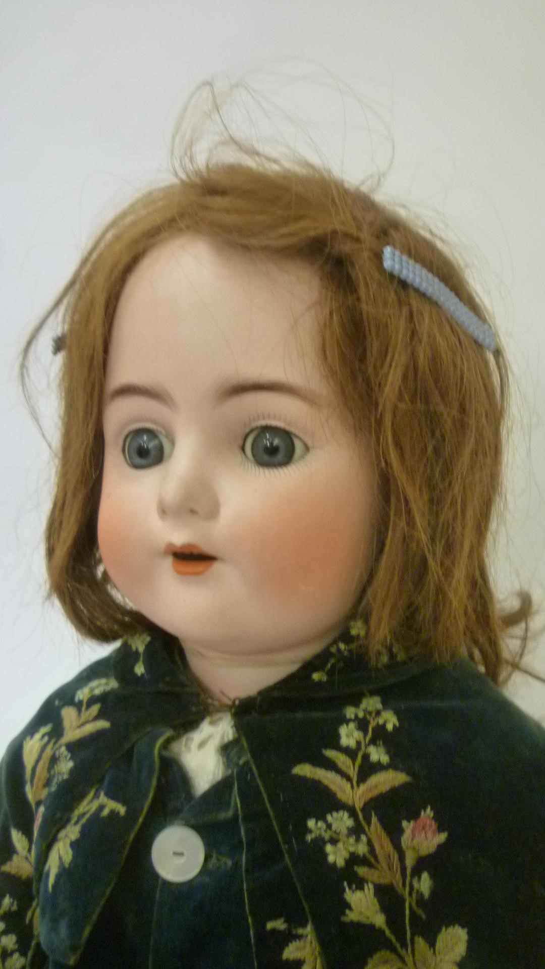 An Alt. Beck & Gottschalk bisque head doll with blue glass sleeping eyes Image