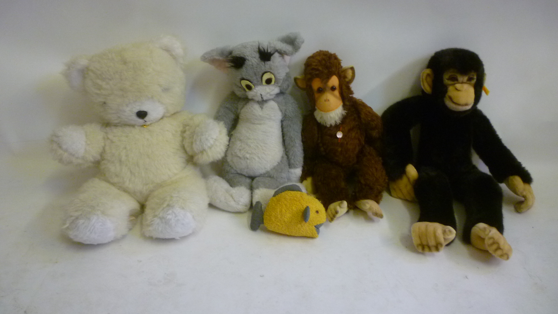 A Steiff replica monkey in black plush Image