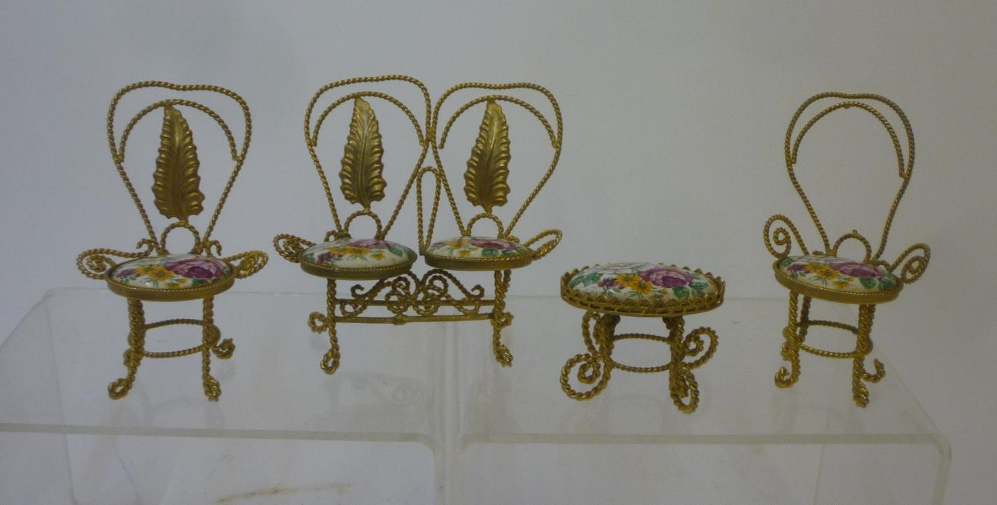 A suite of French style dolls house furniture Image