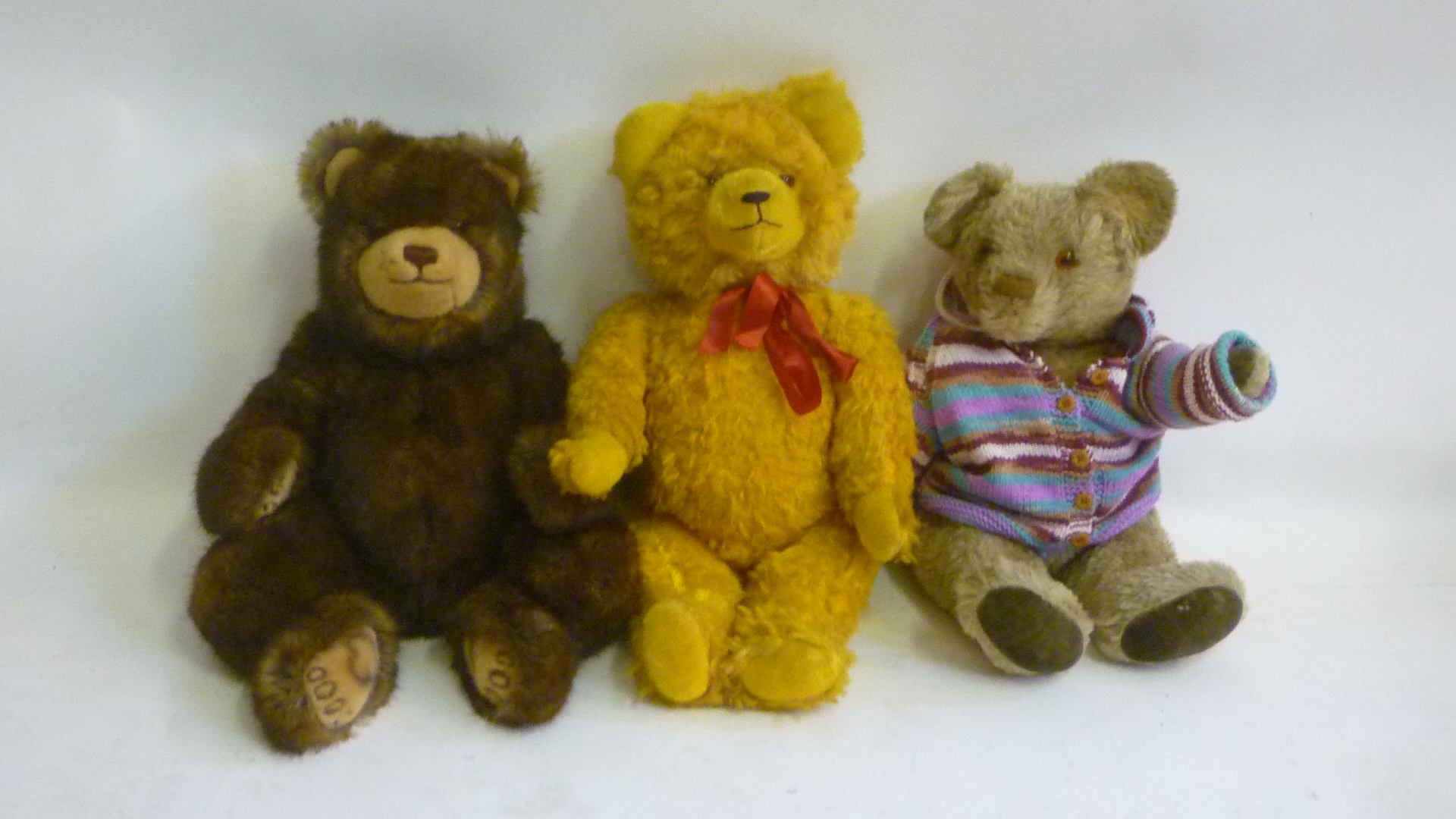 A Steiff "Bumble" bear in brown tipped plush Image