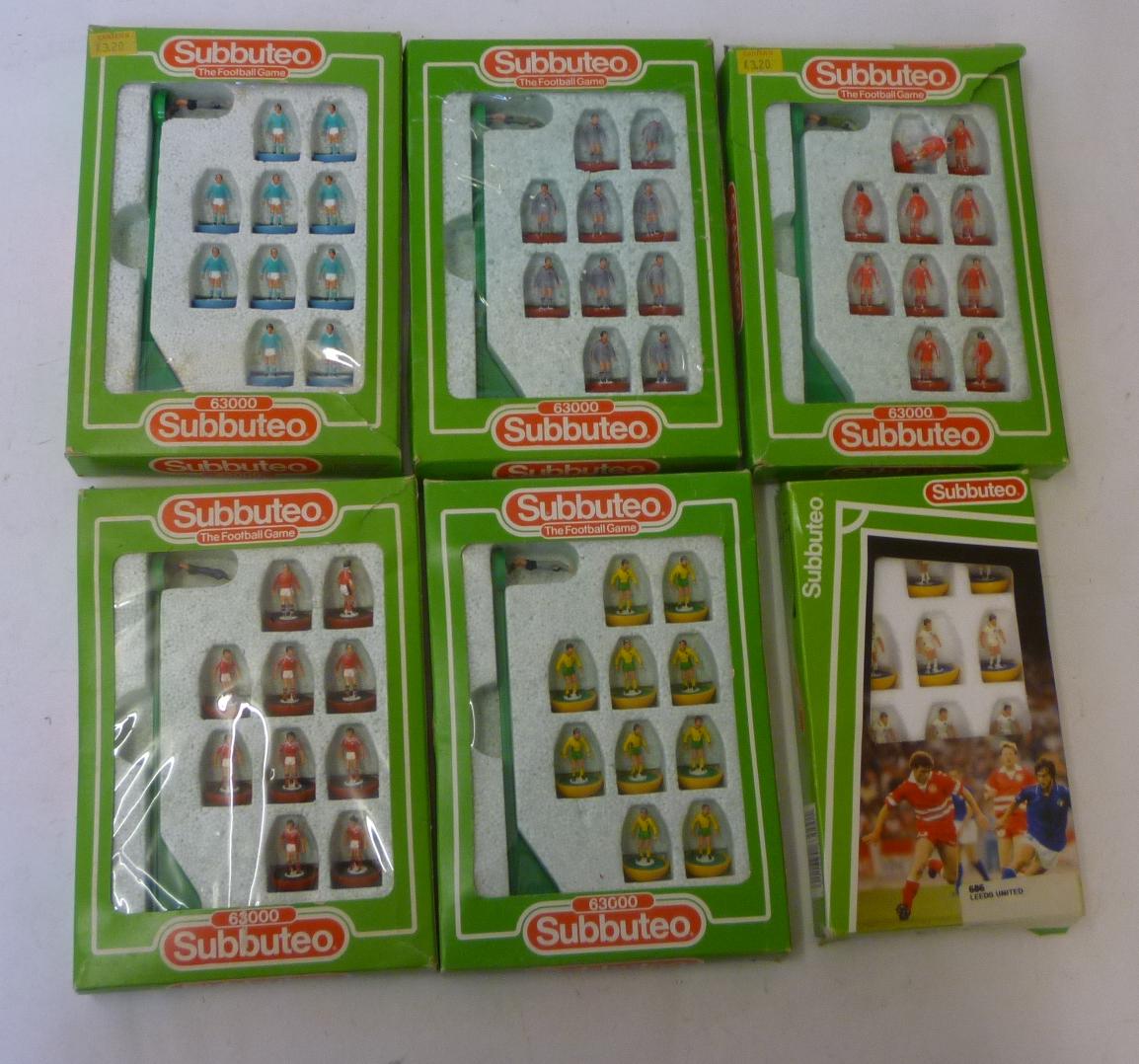 A collection of Subbuteo equipment comprising six teams (boxed complete) Image