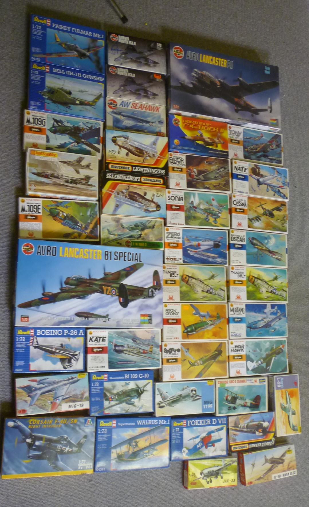 Forty one plastic model kits by Airfix Revell and others Image