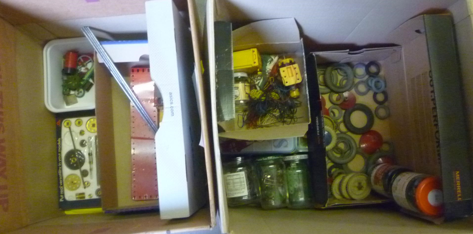 A large collection of Meccano parts in green Image