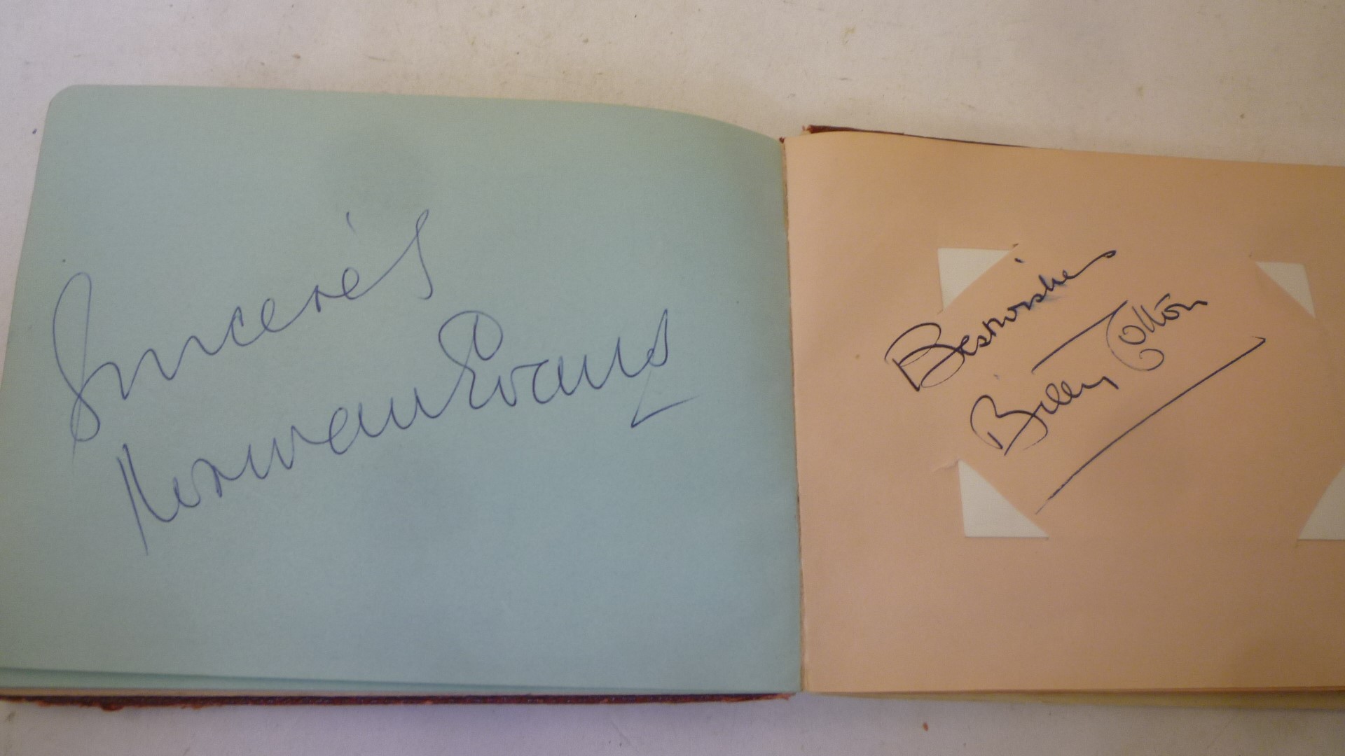 An album of autographs comprising theatrical and sporting celebrities including Joan Collins Image