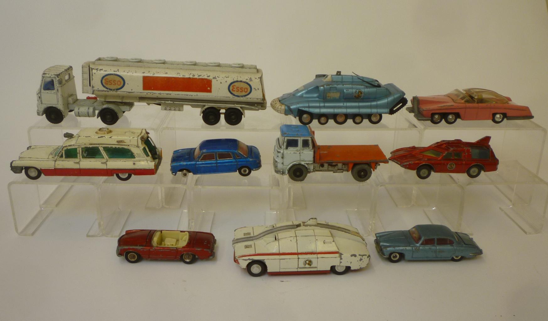 Ten playworn Dinky models including one hundred Lady Penelope's Fab 1 (no boxes) (Est. plus 18% Image