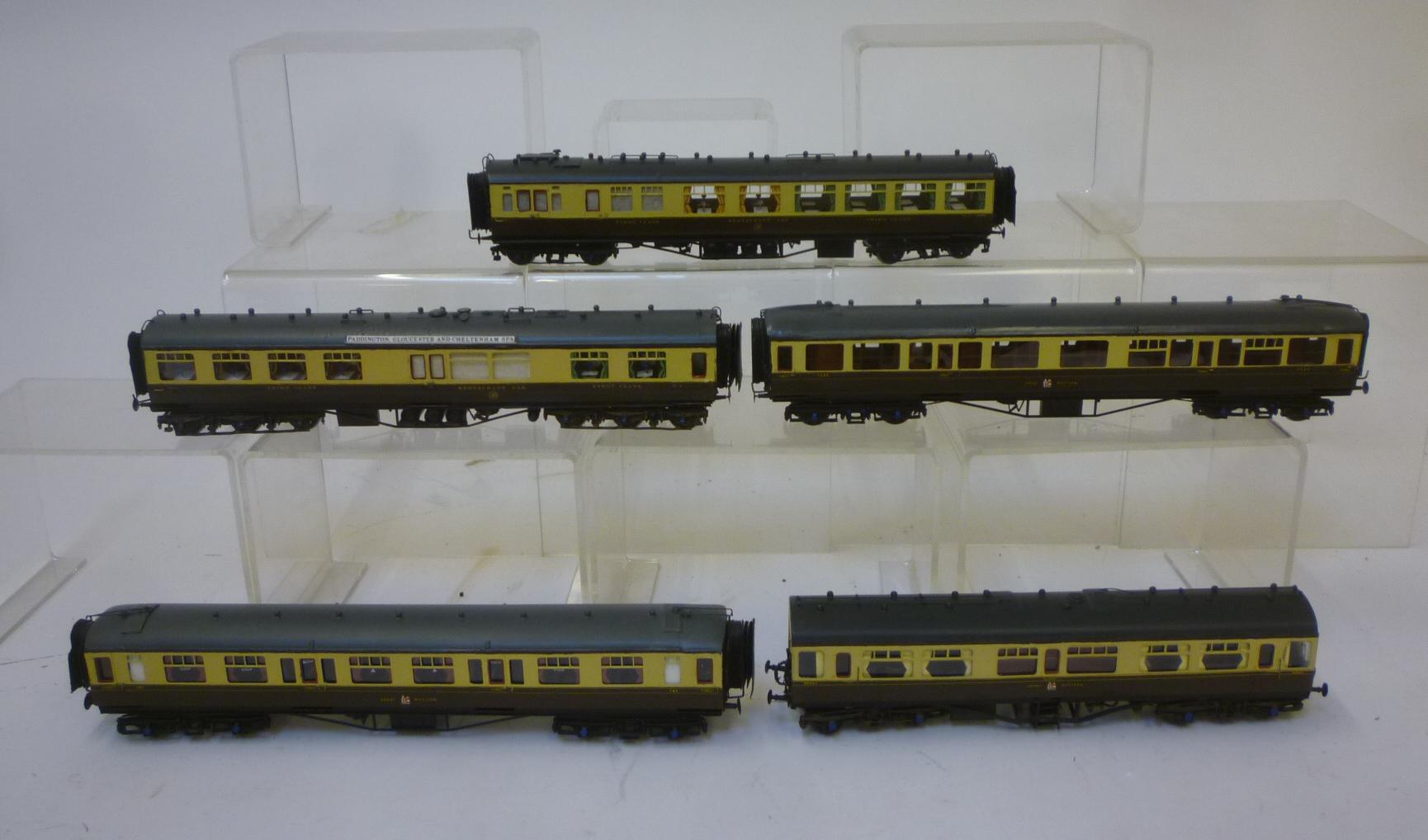 Five kit built brass G.W.R. coaches including Hawksworth Corridor 3rd Image