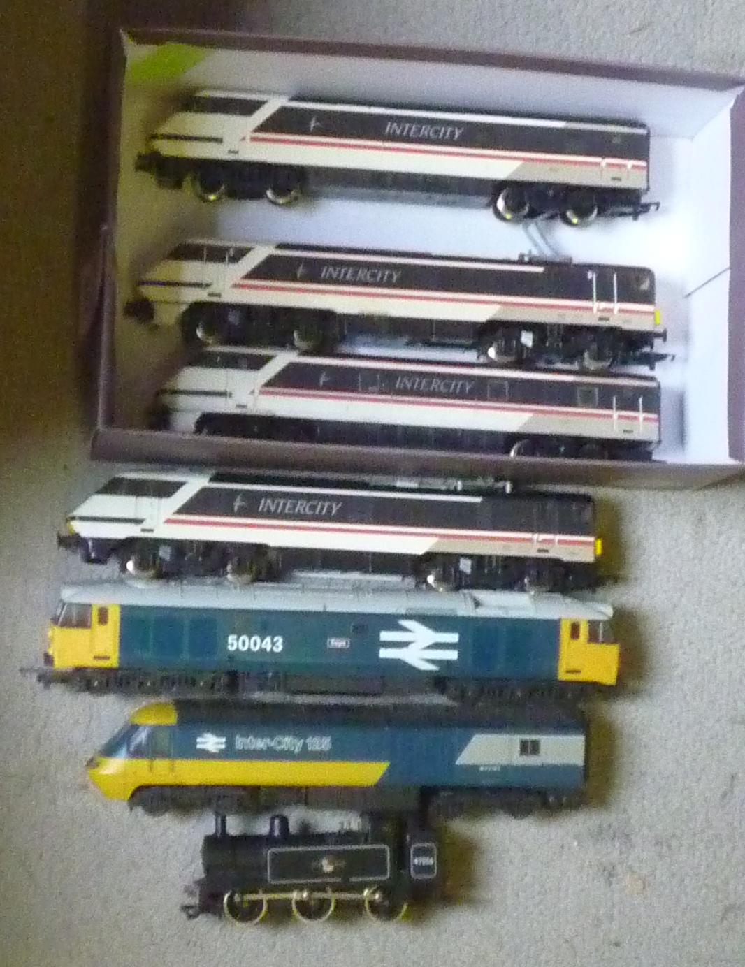 Five playworn Hornby locomotives comprising three Intercity 125 Image