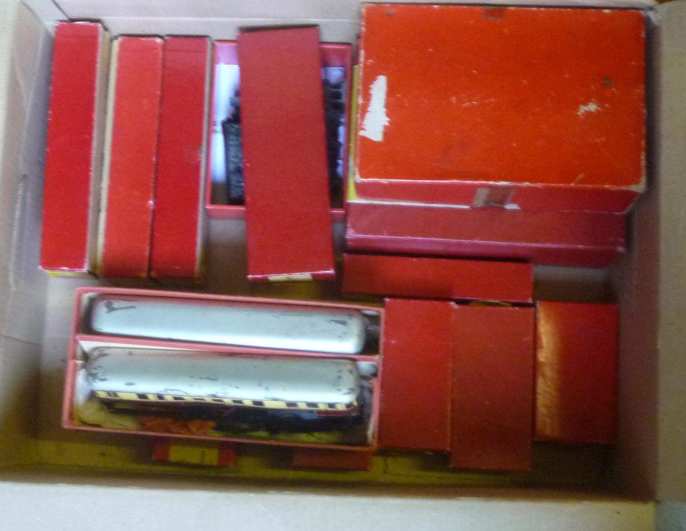 Playworn Trix locomotives and rolling stock including L.M.S. 4-4-0 1168 Image