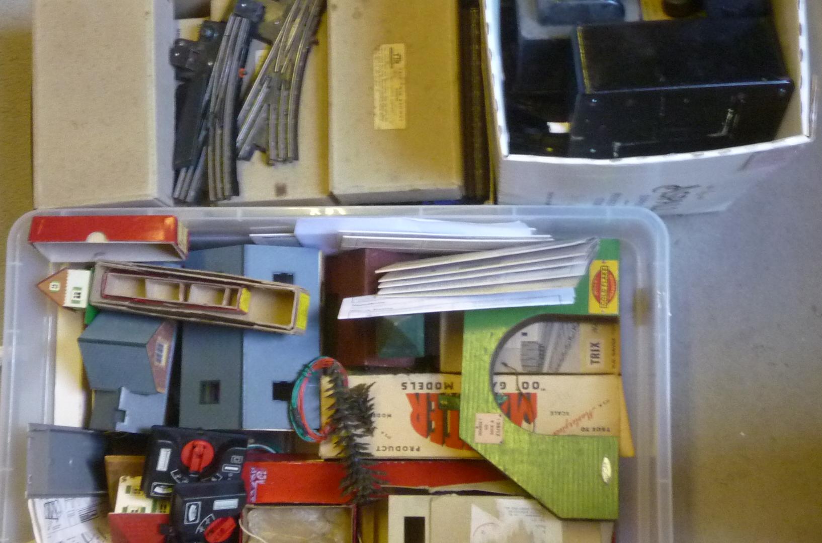 Trix Twin track and trackside accessories including station Image