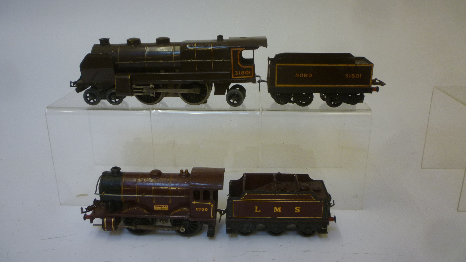 Hornby 20v electric Nord locomotive finished in brown with 31801 to cab and a No 2 0-4-0 locomotive Image