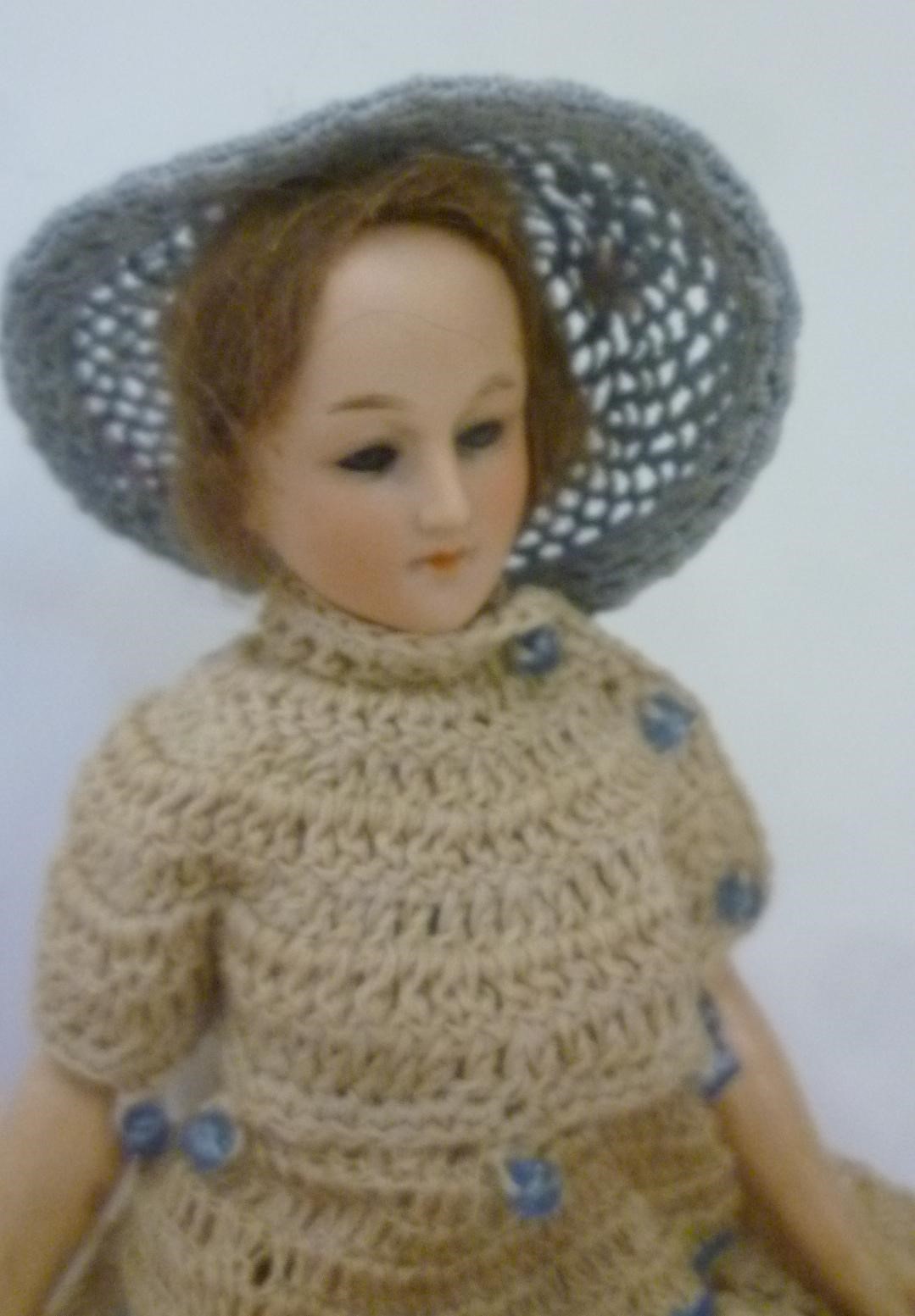 A rare Armand Marseille bisque head lady doll with blue glass sleeping eyes Image