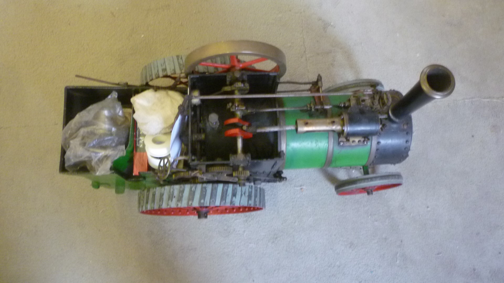 Freelance coal fired traction engine with reversing single cylinder cab controls including regulator Image