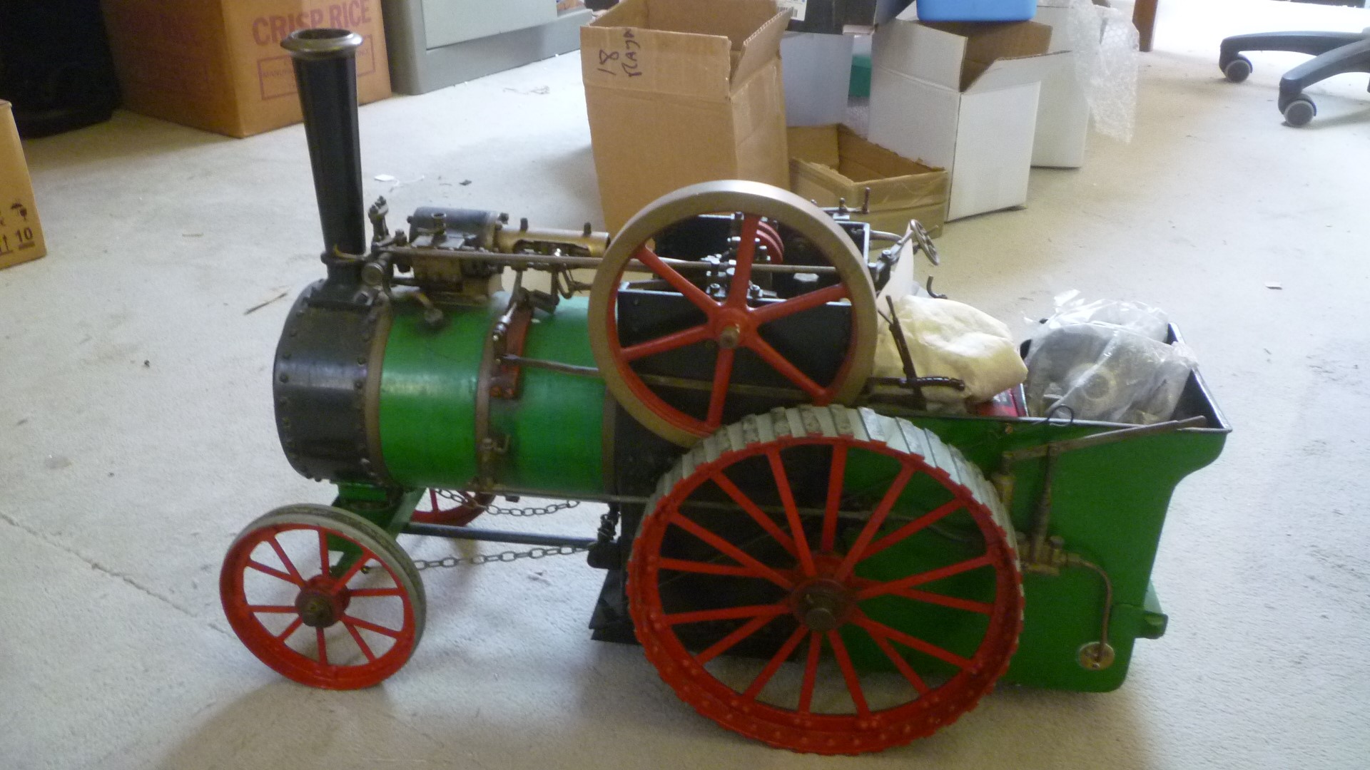 Freelance coal fired traction engine with reversing single cylinder cab controls including regulator Image