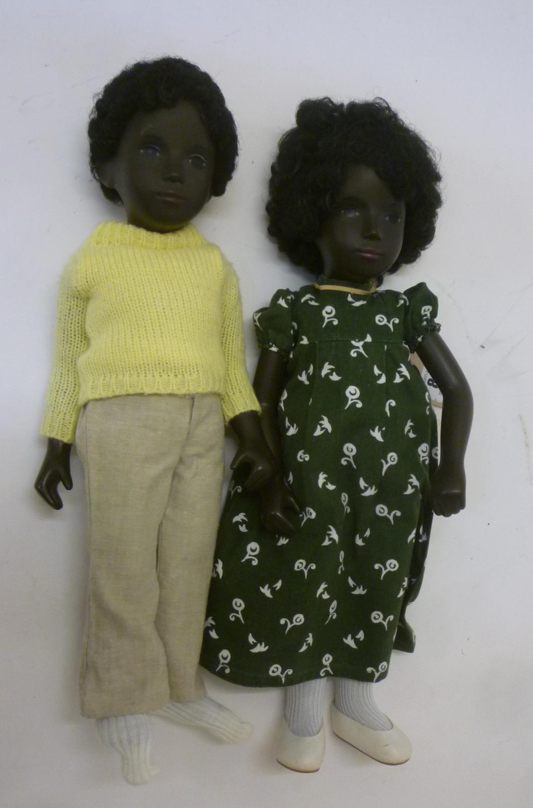 Two black Sasha dolls "Caleb" and "Cora" Image