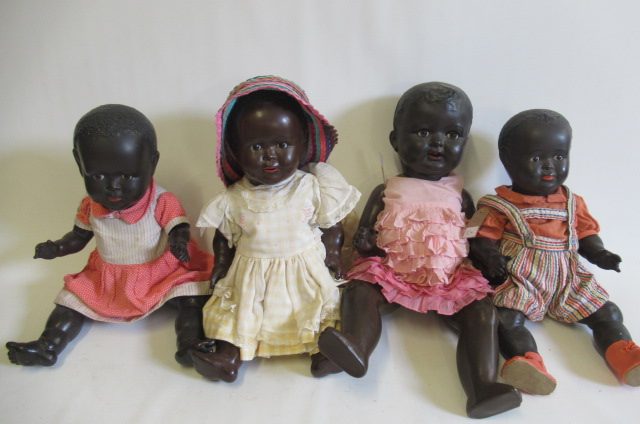 Three possible Handwerck six piece composition mulatto dolls Image