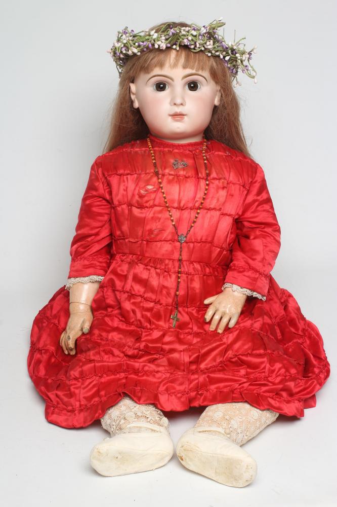 A Tete Jumeau bisque socket head doll Image