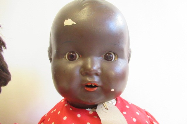 Two Armand Marseille mulatto socket head dolls Image