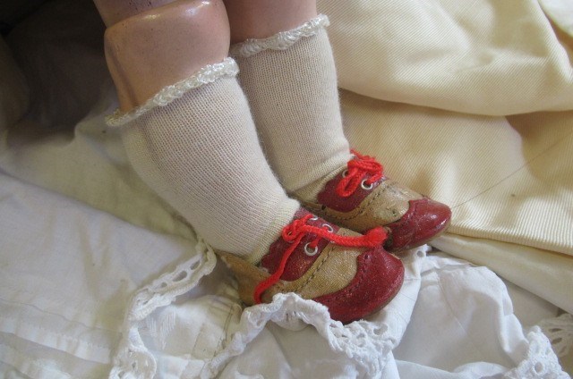 Two Armand Marseille bisque socket head dolls Image