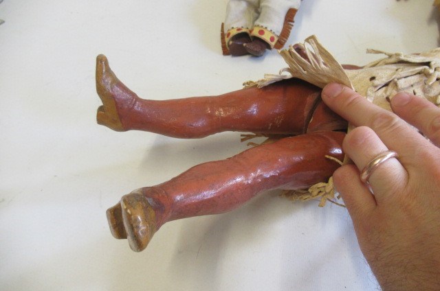 Two Native American themed bisque socket head dolls Image