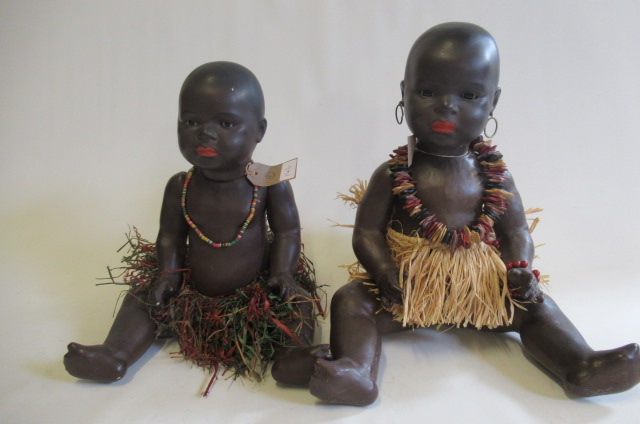 Two Heubach Koppelsdorf 399 mulatto bisque socket head dolls Image