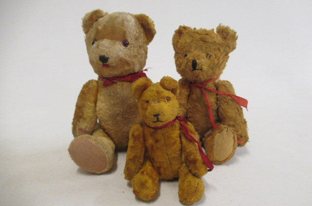 Three vintage teddy bears Image