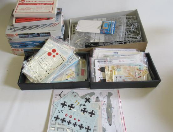 A quantity of spare parts and transfer sheets for 1:32nd scale aircraft Image