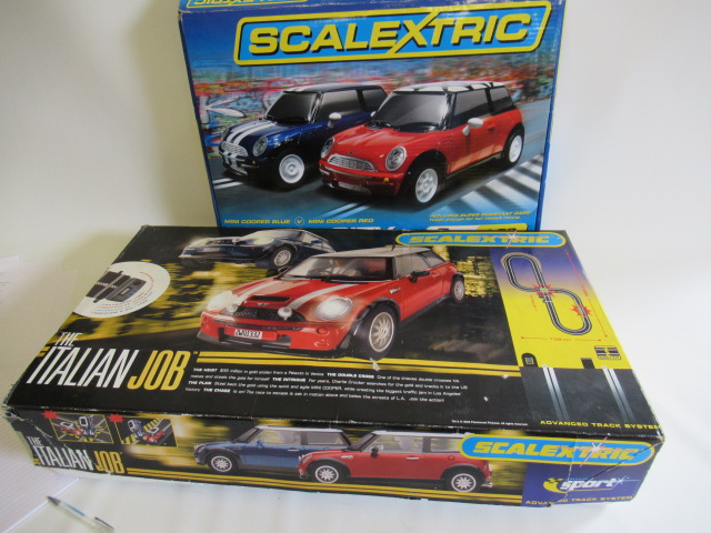Scalextric Inner-City Speeding Set with two B.M.W. minis and The Italian Job Set with two B.M.W. Image