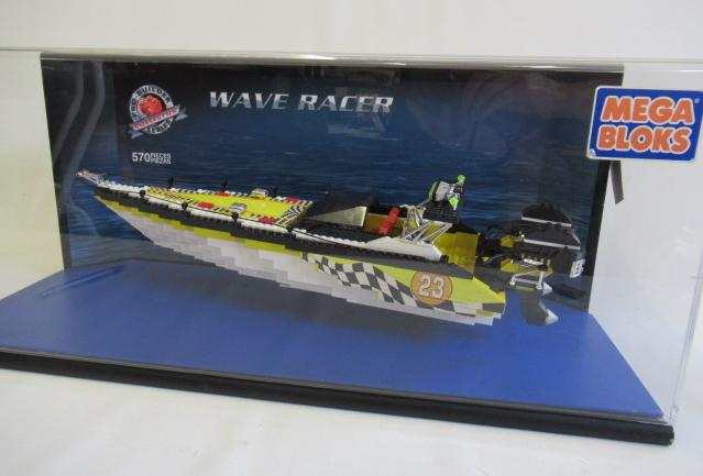 Mega Blocks Wave Racer display model in clear plastic case Image