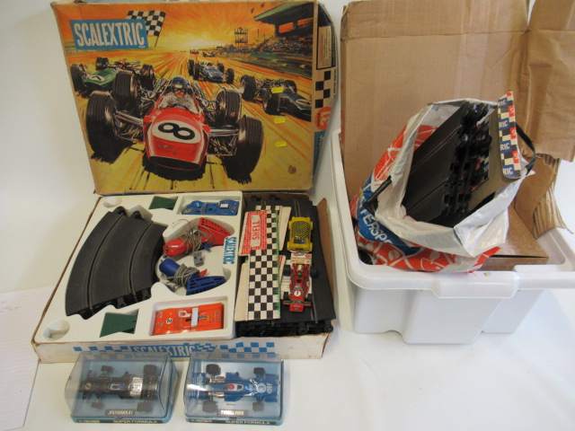 Playworn Scalextric Set No 31 with two cars and track Image