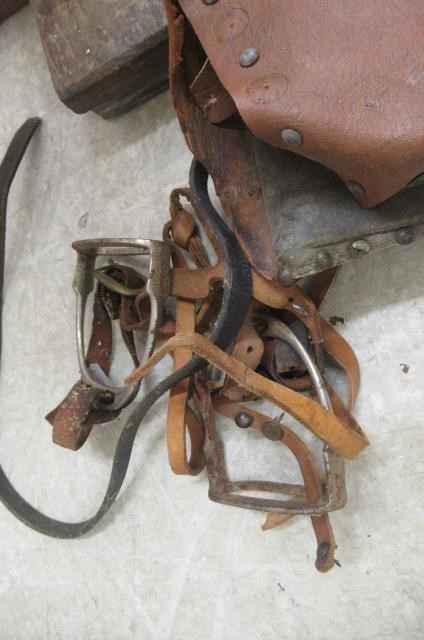 A carved wood rocking horse in white Image