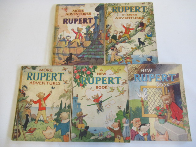 Five Rupert annuals comprising "A New Rupert Book" Image