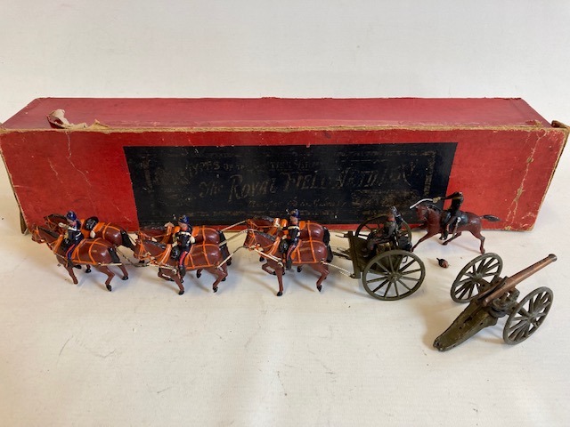 Britains horse drawn gun carriage at the trot Image