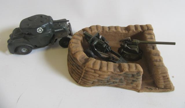 Card gun emplacement with Britains Howitzer Image