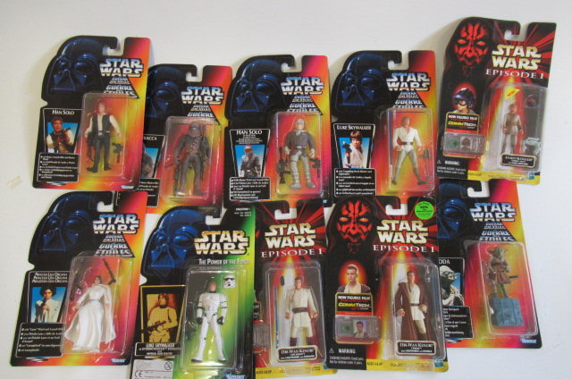 Ten Hasbro and Kenner Star Wars figures comprising Yoda Image