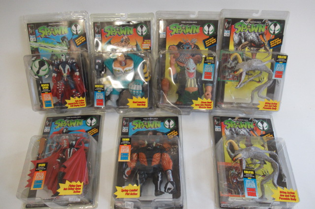 Seven TMP Toys Spawn figures comprising Spawn Image