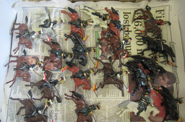 Britains solders on horseback including Lifeguards and Lancers Image