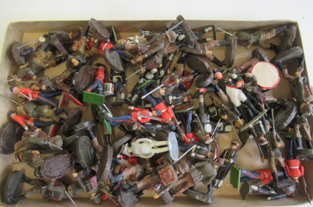 WW2 German soldiers by Elastolin and plastic figures by Britains and others Image