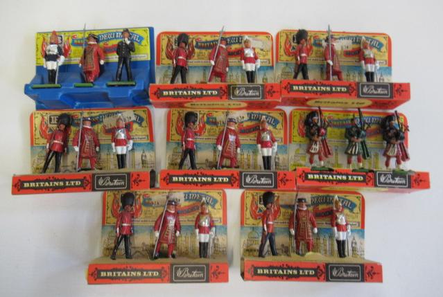 Eight sets of three carded Britains figures of Lifeguards Image