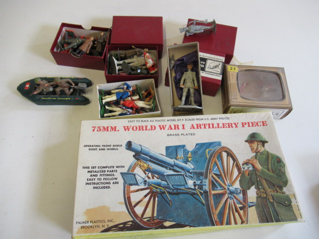 Plastic and metal military figures and parts Image