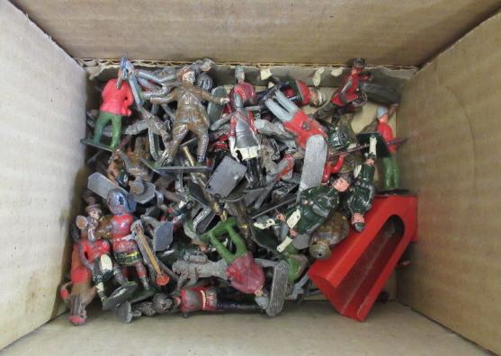 Playworn lead soldiers and cowboys by various manufacturers Image