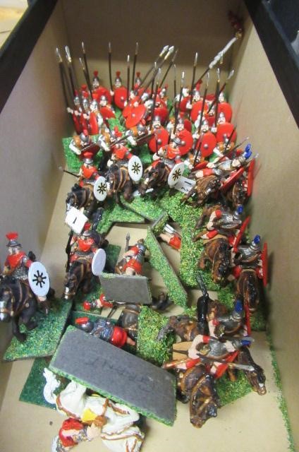 25mm War Gaming figures including Roman soldiers on foot and horseback Image