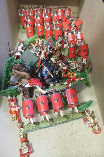 25mm War Gaming figures including Roman soldiers on foot and horseback Image