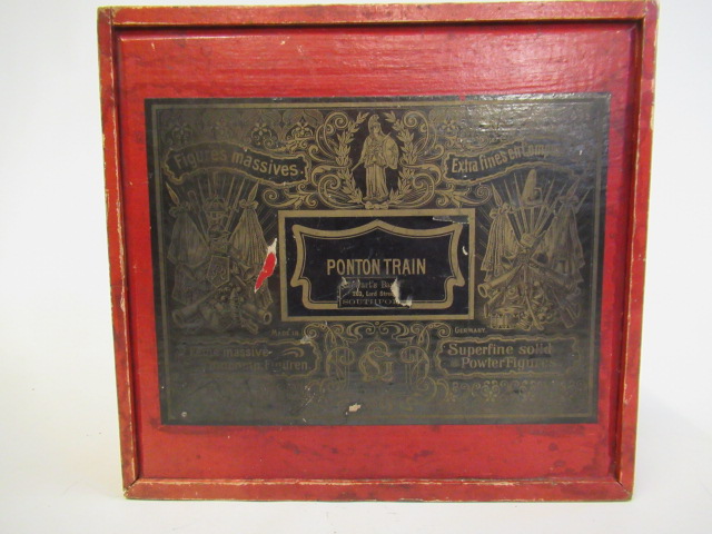 Ponton Train Set of late 19th century soldiers in wooden box marked Made in German Image