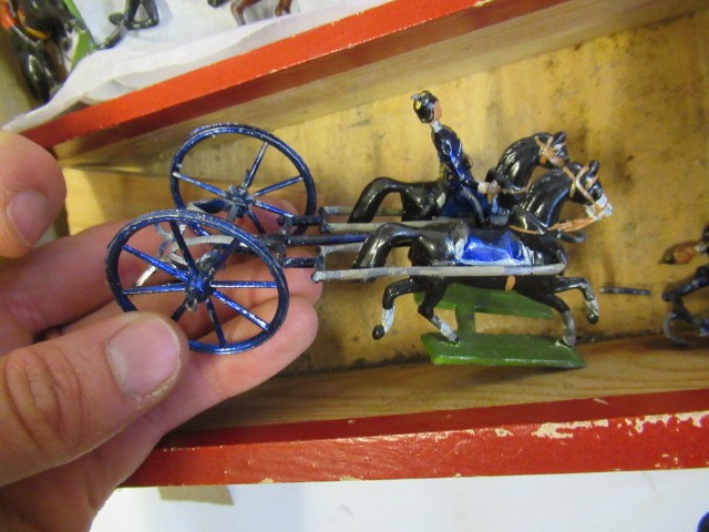 Ponton Train Set of late 19th century soldiers in wooden box marked Made in German Image