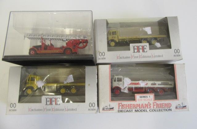 Three E.F.E. OO scale trucks comprising Blue Circle Cement Image