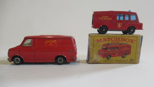 Matchbox Fire Truck and Dinky Royal Mail van Image