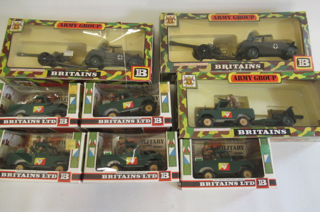 Britains military vehicles comprising four Land Rovers Image