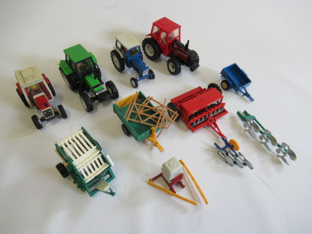 Britains Farm vehicles comprising four Late Issue tractors Image