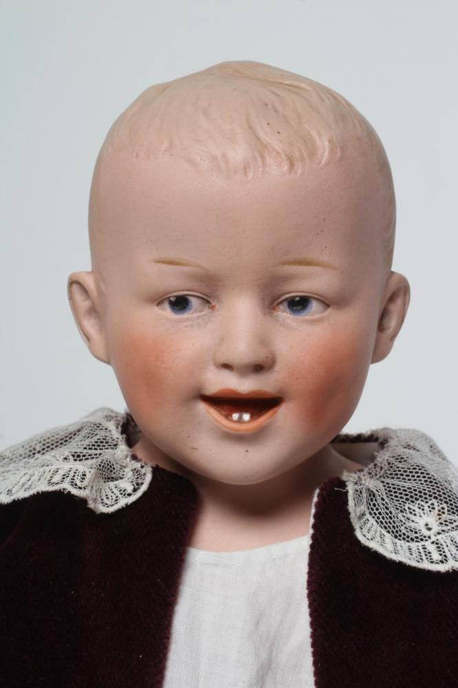 A Gebruder Heubach bisque shoulder head character boy doll Image